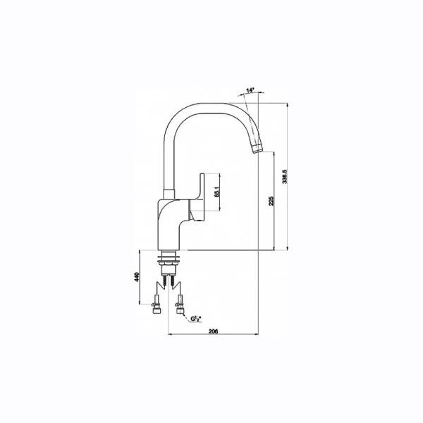 Смеситель для кухни Timo Polo хром 0166FN-U chrome