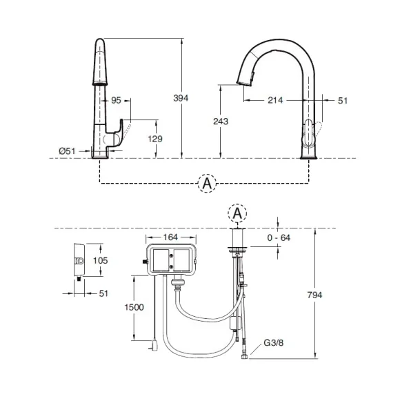 Смеситель для кухни Jacob Delafon Sensate матовый хром E72218-B7-VS