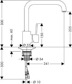 Смеситель для кухни Axor Uno 14850000