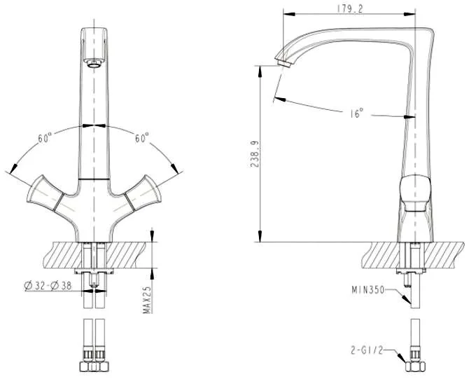 Смеситель для кухни  Bravat Whirlpool F778112C