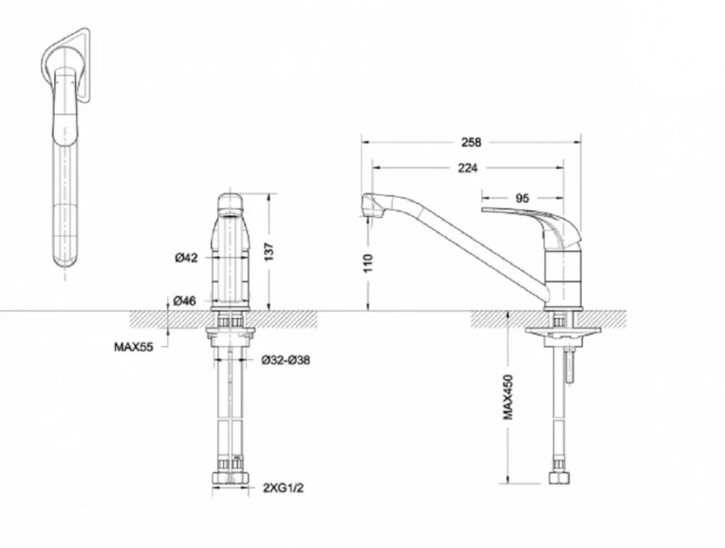 Смеситель для кухни Bravat FIT F7135188CP-RUS