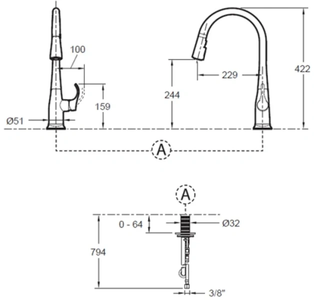 Смеситель для кухни Jacob Delafon Simplice однорычажный 596D-VS