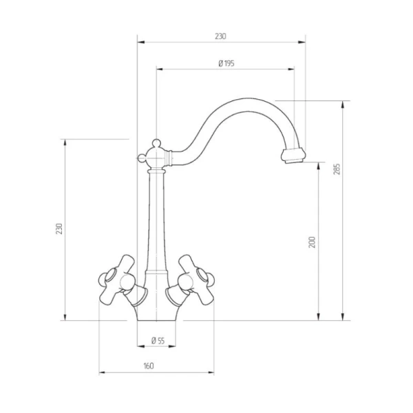 Смеситель для кухни Migliore Provance 182 двухвентильный