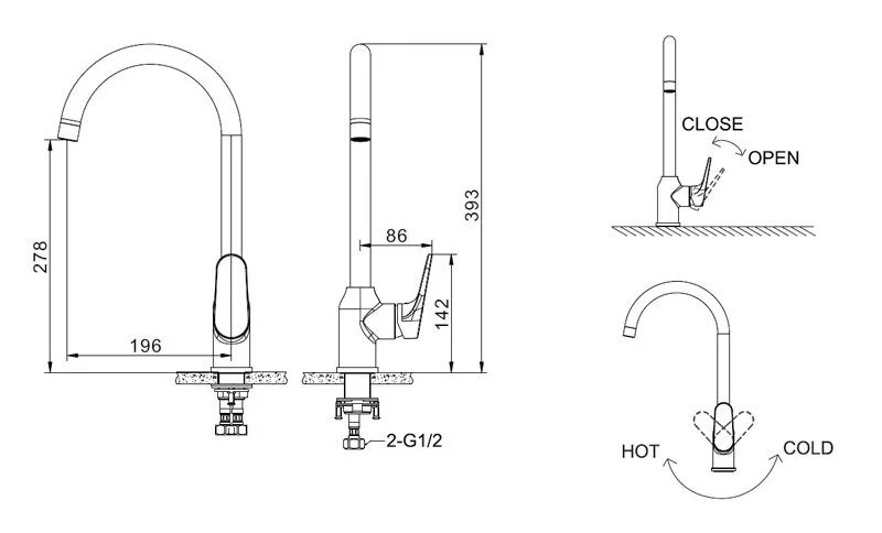 Смеситель для кухни Bravat ELER F7191238CP-RUS