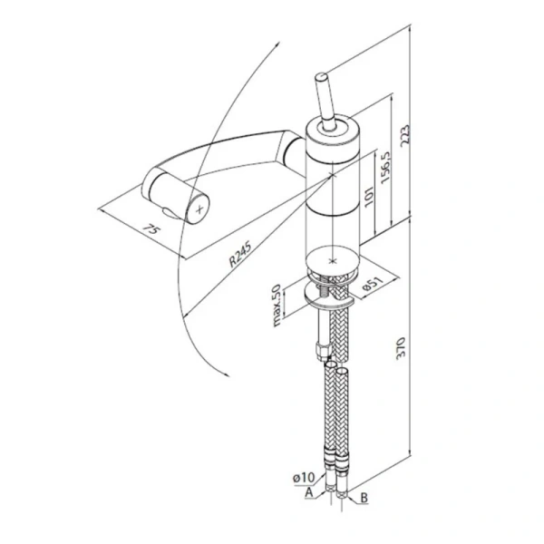 Смеситель для кухни Damixa Arc черный 290007364