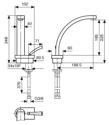 Смеситель для кухни Emmevi Antef 42007 42007CR