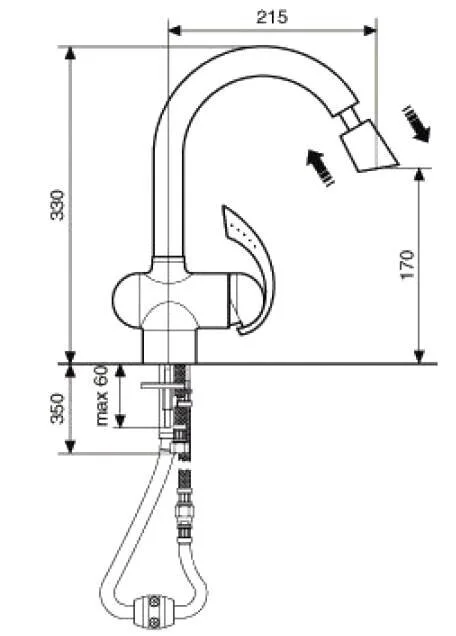 Смеситель для кухни Emmevi Ramses 72067