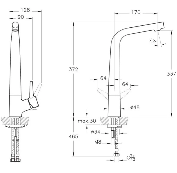 Смеситель для кухни VitrA Nest Trendy A42114EXP