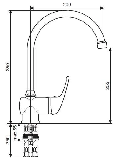 Смеситель для кухни Emmevi Ambra 9074 9074CR