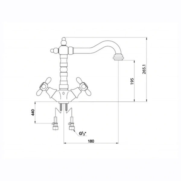 Смеситель для кухни Timo Ritz серебро 0143F silver
