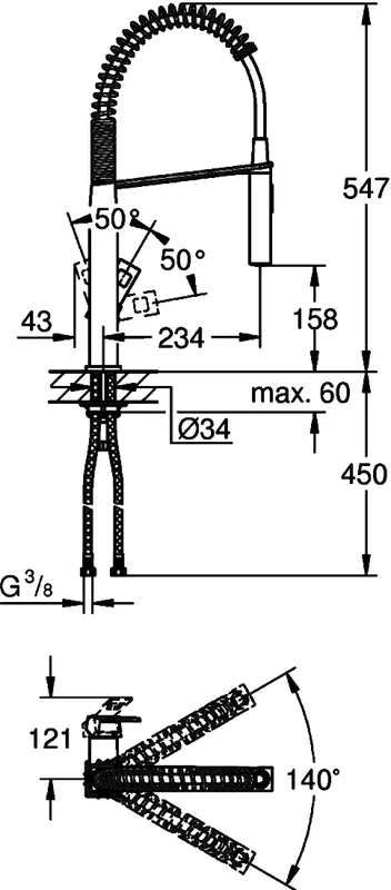 Смеситель для кухни Grohe Eurocube 31395000