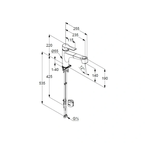 Смеситель для кухни Kludi Mix черный матовый 329413975