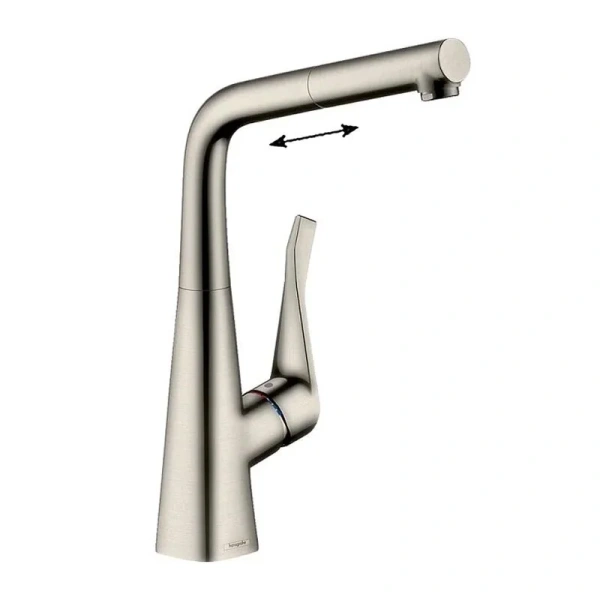 Смеситель для кухни Hansgrohe Metris M71 сталь 73812800