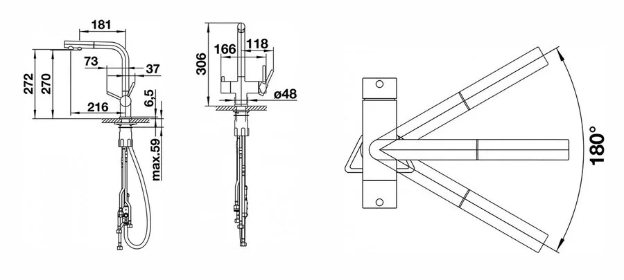 Смеситель для питьевой воды Blanco Fontas-S II темная скала 525207