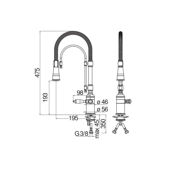 Смеситель для кухни Nobili Charlie бронза CH75300BR