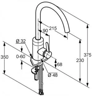 Смеситель для кухни Kludi E-GO 42210 сенсорный