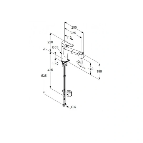 Смеситель для кухни Kludi Mix выдвижной излив 329410562