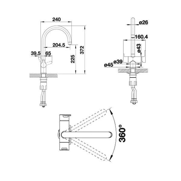 Смеситель для питьевой воды Blanco Trima нержавеющая сталь 525820