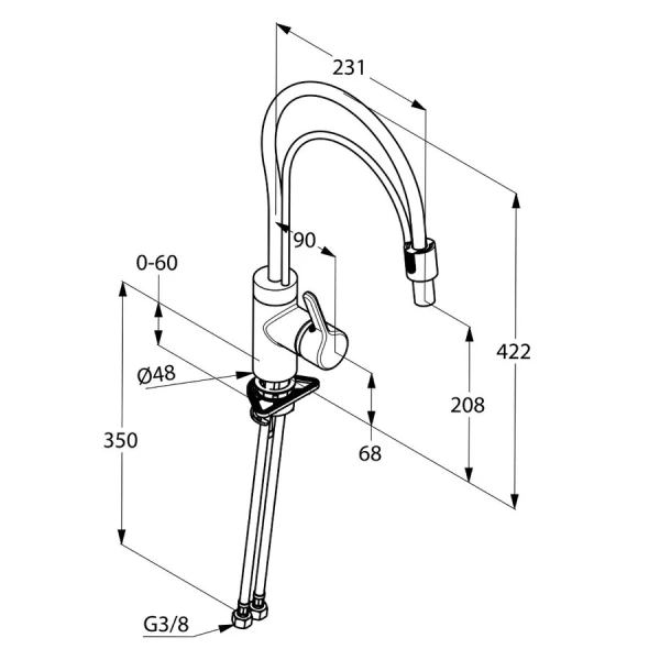 Смеситель для кухни Kludi Bingo Star однорычажный 428590578