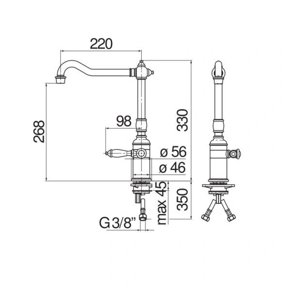 Смеситель для кухни Nobili Charlie бронза CH75113BR