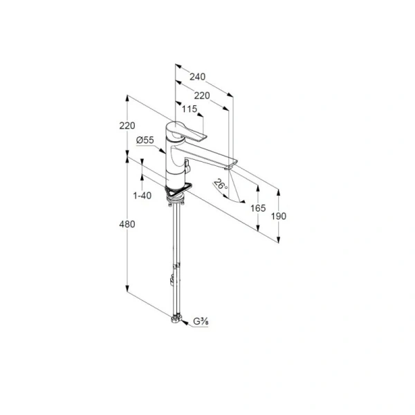 Смеситель для кухни Kludi Mix для безнапорных водонагревателей 329070575