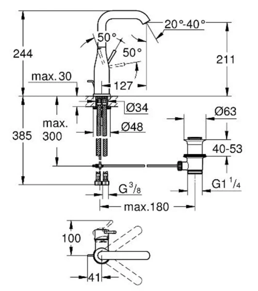 Смеситель для раковины Grohe Essence New 32628