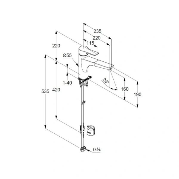 Смеситель для кухни Kludi Mix для безнапорных водонагревателей 329440575
