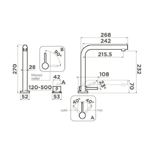 Смеситель для питьевой воды Omoikiri Nara 2 Plus C хром 4994366