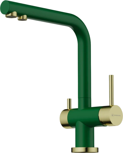 Смеситель для питьевой воды Omoikiri Nagano RG-LG светлое золото/royal green 4994432
