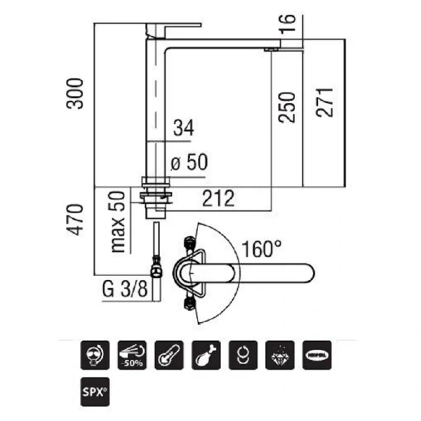 Смеситель для кухни Nobili Up хром UP94713CR