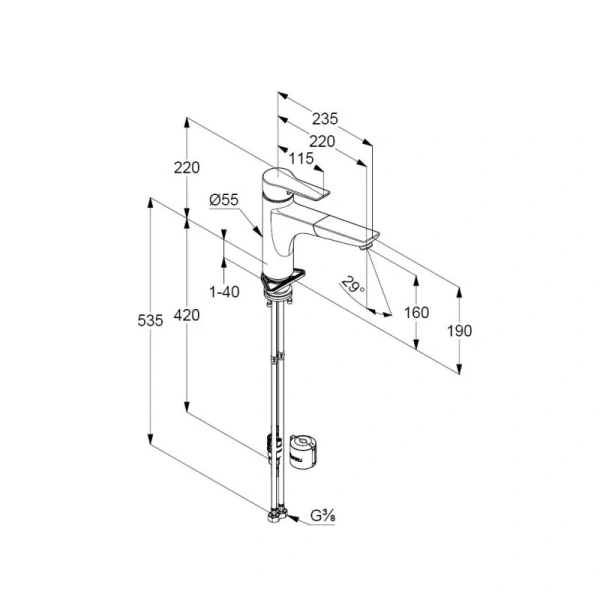 Смеситель для кухни Kludi Mix 32943 выдвижной излив