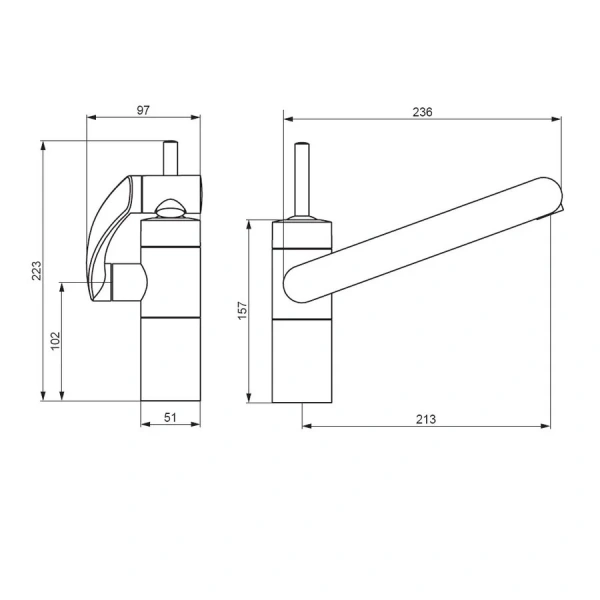Смеситель для кухни Damixa Arc никель 290007264