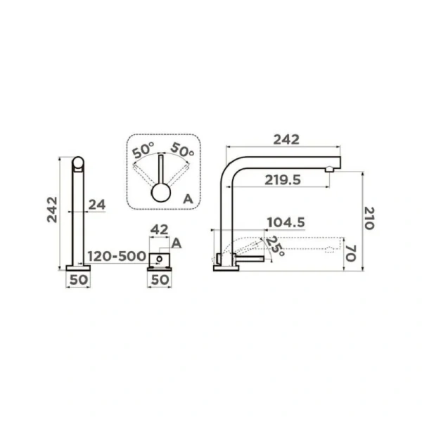 Смеситель для кухни Omoikiri Nara-C хром 4994321