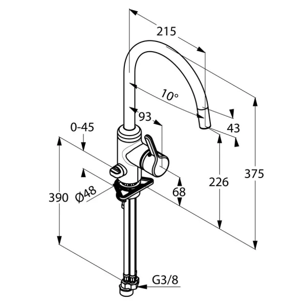 Смеситель для кухни Kludi Bingo Star с переключателем 428360578