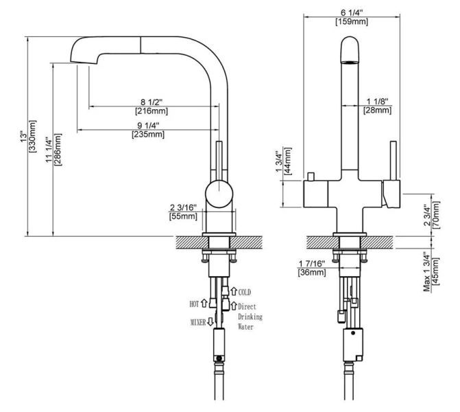 Смеситель для питьевой воды Timo Saona золото матовое 2346/17FL