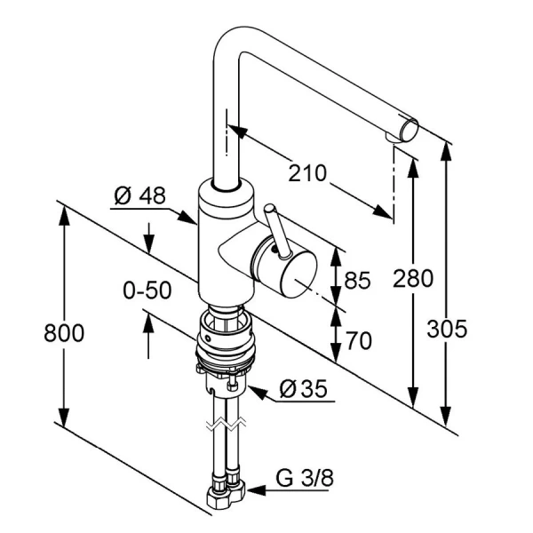 Смеситель для кухни Kludi L-ine байонетное крепление 428170577