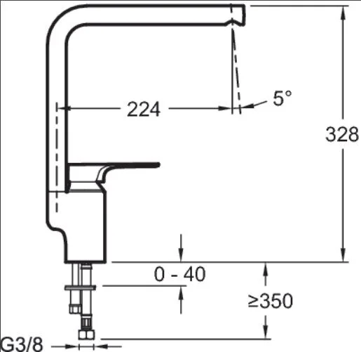 Смеситель для кухни Jacob Delafon Aleo однорычажный E72358-CP