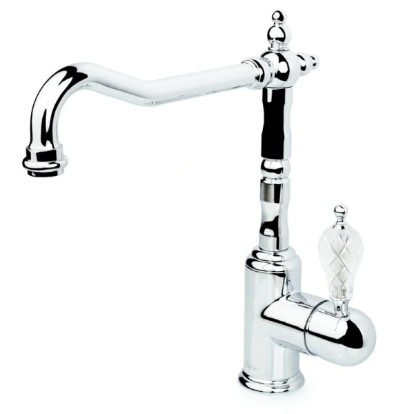 Смеситель для кухни Boheme Kitchen хром ручка хрусталь 103-CRST