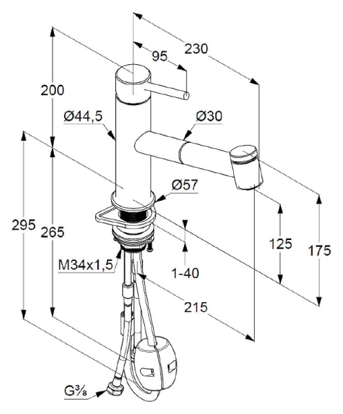 Смеситель для кухни Kludi Steel из нержавеющей стали 44851F860