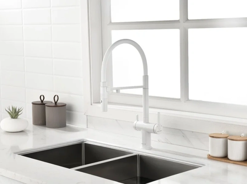 Смеситель для питьевой воды Paulmark Gravity белый матовый Gr213888-WH