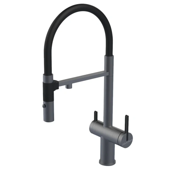 Смеситель для питьевой воды Paulmark Gravity вороненая сталь Gr213888-GM