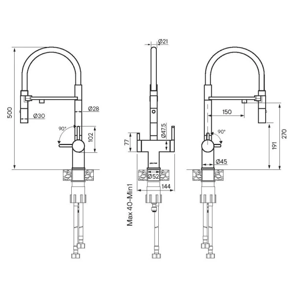 Смеситель для питьевой воды Paulmark Gravity светлое золото Gr213888-LG