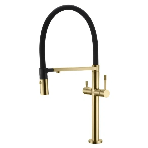 Смеситель для кухни Boheme Uno c краном для питьевой воды matt gold 115-MG