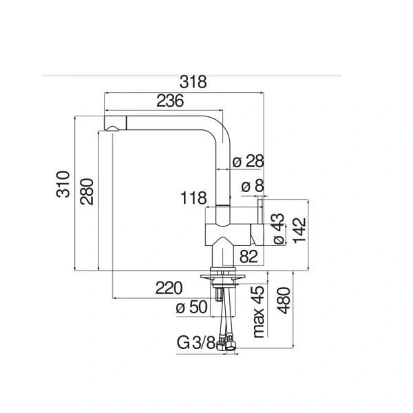 Смеситель для кухни Nobili Live LV00113 с поворотным изливом Staron