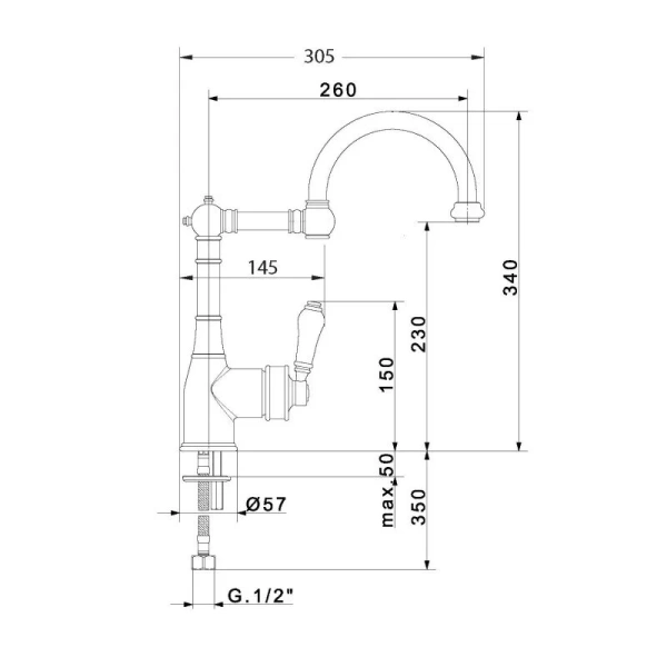 Смеситель для кухни Migliore Ermitage 18 излив пантограф