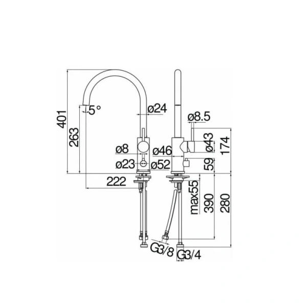 Смеситель для кухни Nobili Live хром LV00113/10CR