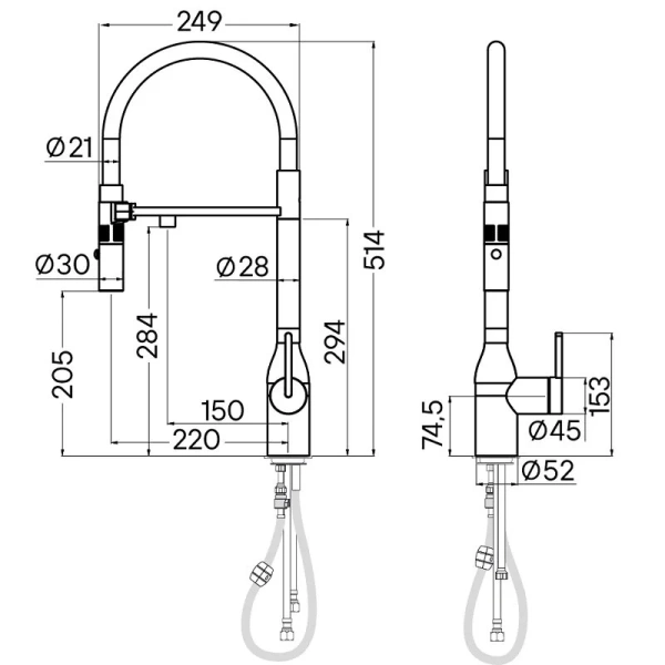 Смеситель для питьевой воды Paulmark Magneto One светлое золото Ma213188-LG