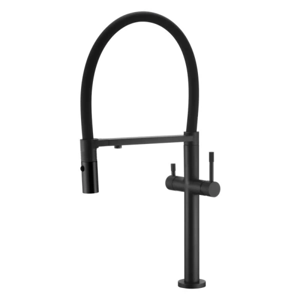 Смеситель для кухни Boheme Uno c краном для питьевой воды черный матовый 115-B