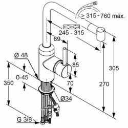 Смеситель для кухни Kludi L-ine хром 428210577