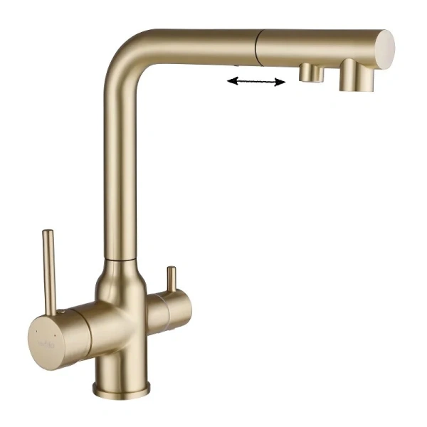 Смеситель для питьевой воды Abber Emotion золото матовое AF8814G